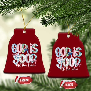 God Is Good All The Time Coquette Christian Faith Ceramic Ornament Floral Patchwork Aesthetic Bow Cute Religious Gift TS02 Print Your Wear