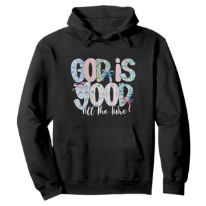 God Is Good All The Time Coquette Christian Faith Hoodie Floral Patchwork Aesthetic Bow Cute Religious Gift TS02 Black Print Your Wear