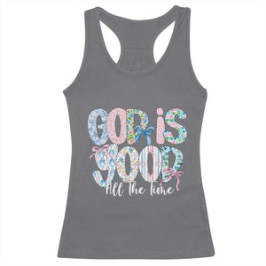 God Is Good All The Time Coquette Christian Faith Racerback Tank Top Floral Patchwork Aesthetic Bow Cute Religious Gift TS02 Charcoal Print Your Wear
