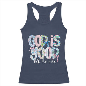 God Is Good All The Time Coquette Christian Faith Racerback Tank Top Floral Patchwork Aesthetic Bow Cute Religious Gift TS02 Navy Print Your Wear