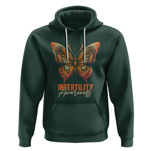 Infertility Awareness Hoodie IVF Orange Week Support Squad Butterfly TS02 Dark Forest Green Printyourwear