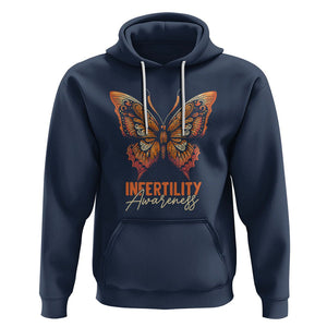 Infertility Awareness Hoodie IVF Orange Week Support Squad Butterfly TS02 Navy Printyourwear