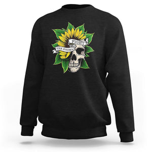 Mental Health Matters Sweatshirt Fight the Stigma Flower Skull Support Mental Health Awareness TS02 Black Printyourwear