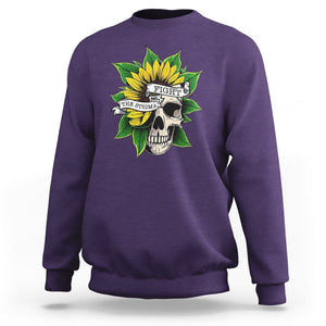 Mental Health Matters Sweatshirt Fight the Stigma Flower Skull Support Mental Health Awareness TS02 Purple Printyourwear