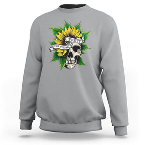 Mental Health Matters Sweatshirt Fight the Stigma Flower Skull Support Mental Health Awareness TS02 Sport Gray Printyourwear