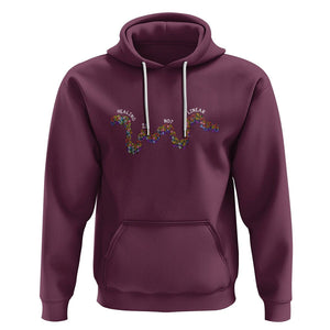 Mental Health Matters Hoodie Healing Is Not Linear Mental Health Awareness Flowers Linear TS02 Maroon Printyourwear