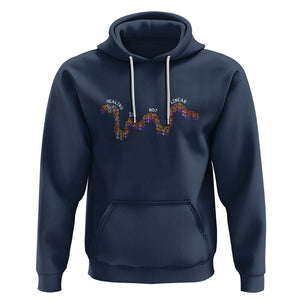 Mental Health Matters Hoodie Healing Is Not Linear Mental Health Awareness Flowers Linear TS02 Navy Printyourwear