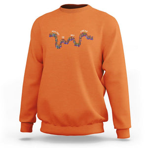 Mental Health Matters Sweatshirt Healing Is Not Linear Mental Health Awareness Flowers Linear TS02 Orange Printyourwear