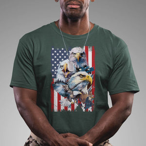 Patriotic American Eagle T Shirt US Flag US Pride Patriotic Spirit TS02 Dark Forest Green Print Your Wear