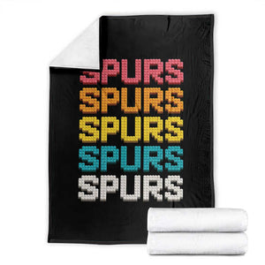 Retro Stacked Block Spurs Name Colorful Toy Brick Throw Blanket for Sports Fan TS02 Black Print Your Wear