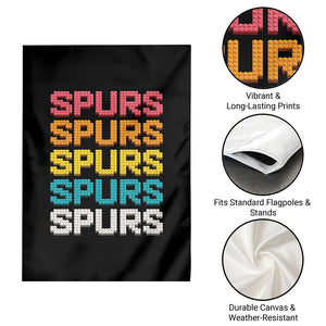 Retro Stacked Block Spurs Name Colorful Toy Brick Garden Flag for Sports Fan TS02 Print Your Wear
