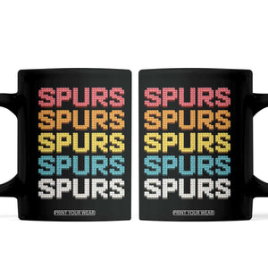 Retro Stacked Block Spurs Name Colorful Toy Brick Coffee Mug for Sports Fan TS02 Black Print Your Wear
