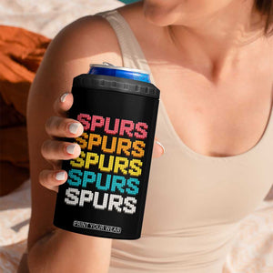 Retro Stacked Block Spurs Name Colorful Toy Brick 4 in 1 Can Cooler Tumbler for Sports Fan TS02 Print Your Wear