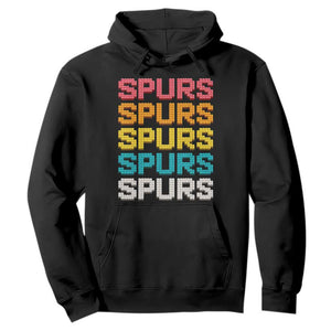 Retro Stacked Block Spurs Name Colorful Toy Brick Hoodie for Sports Fan TS02 Black Print Your Wear
