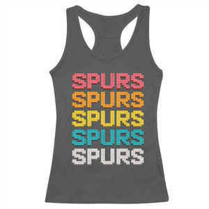 Retro Stacked Block Spurs Name Colorful Toy Brick Racerback Tank Top for Sports Fan TS02 Dark Heather Print Your Wear