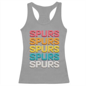 Retro Stacked Block Spurs Name Colorful Toy Brick Racerback Tank Top for Sports Fan TS02 Sport Gray Print Your Wear