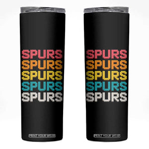 Retro Stacked Block Spurs Name Colorful Toy Brick Skinny Tumbler for Sports Fan TS02 Black Print Your Wear