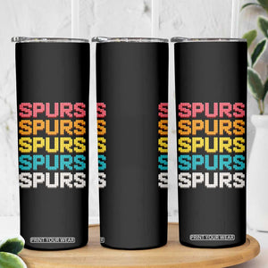 Retro Stacked Block Spurs Name Colorful Toy Brick Skinny Tumbler for Sports Fan TS02 Print Your Wear