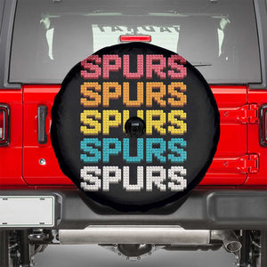 Retro Stacked Block Spurs Name Colorful Toy Brick Spare Tire Cover for Sports Fan TS02 Black Print Your Wear