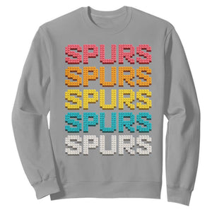 Retro Stacked Block Spurs Name Colorful Toy Brick Sweatshirt for Sports Fan TS02 Sport Gray Print Your Wear