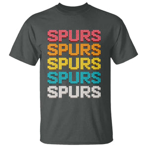 Retro Stacked Block Spurs Name Colorful Toy Brick T Shirt for Sports Fan TS02 Dark Heather Print Your Wear