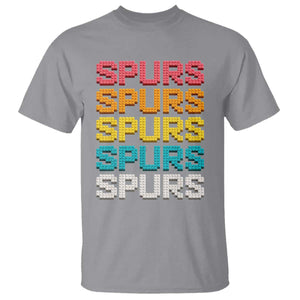 Retro Stacked Block Spurs Name Colorful Toy Brick T Shirt for Sports Fan TS02 Sport Gray Print Your Wear