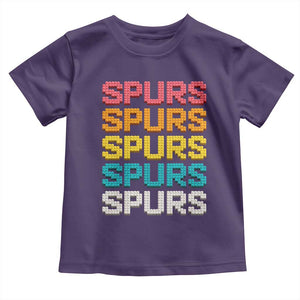 Retro Stacked Block Spurs Name Colorful Toy Brick Toddler T Shirt for Sports Fan TS02 Purple Print Your Wear