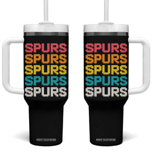 Retro Stacked Block Spurs Name Colorful Toy Brick Tumbler With Handle for Sports Fan TS02 One Size: 40 oz Black Print Your Wear