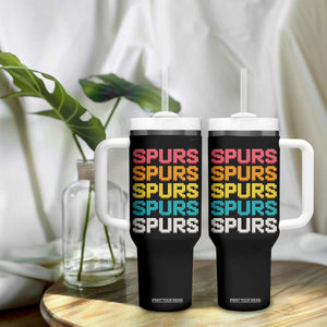 Retro Stacked Block Spurs Name Colorful Toy Brick Tumbler With Handle for Sports Fan TS02 Print Your Wear