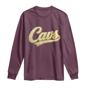 Vintage Cavs Name Script Long Sleeve Shirt for Sports Fan