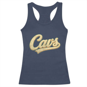 Vintage Cavs Name Script Racerback Tank Top for Sports Fan TS02 Navy Print Your Wear