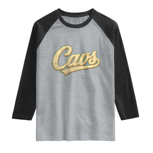 Vintage Cavs Name Script Raglan Shirt for Sports Fan