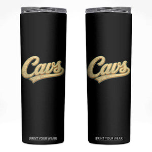 Vintage Cavs Name Script Skinny Tumbler for Sports Fan TS02 Black Print Your Wear