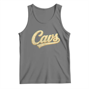 Vintage Cavs Name Script Tank Top for Sports Fan TS02 Black Heather Print Your Wear