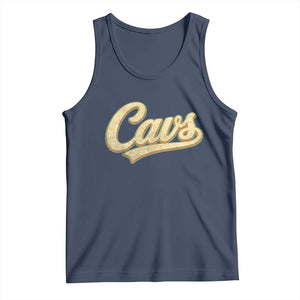 Vintage Cavs Name Script Tank Top for Sports Fan TS02 Navy Print Your Wear