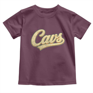 Vintage Cavs Name Script Toddler T Shirt for Sports Fan TS02 Maroon Print Your Wear
