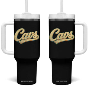 Vintage Cavs Name Script Tumbler With Handle for Sports Fan TS02 One Size: 40 oz Black Print Your Wear