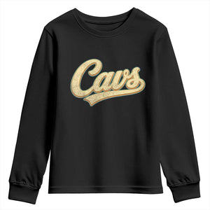Vintage Cavs Name Script Youth Sweatshirt for Sports Fan TS02 Black Print Your Wear