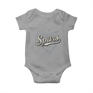 Vintage Spurs Name Script Heart Baby Onesie for Sports Fan TS02 Sport Gray Print Your Wear