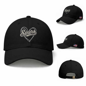 Vintage Spurs Name Script Heart Baseball Cap for Sports Fan TS02 Baseball Cap Universal Fit Black Print Your Wear
