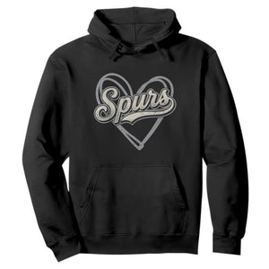 Vintage Spurs Name Script Heart Hoodie for Sports Fan TS02 Black Print Your Wear
