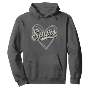 Vintage Spurs Name Script Heart Hoodie for Sports Fan TS02 Dark Heather Print Your Wear