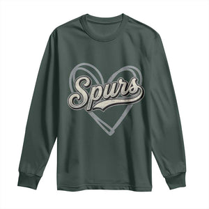 Vintage Spurs Name Script Heart Long Sleeve Shirt for Sports Fan TS02 Dark Forest Green Print Your Wear