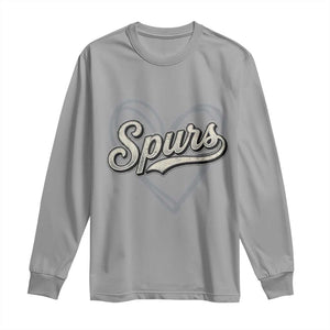 Vintage Spurs Name Script Heart Long Sleeve Shirt for Sports Fan TS02 Sport Gray Print Your Wear