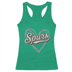 Vintage Spurs Name Script Heart Racerback Tank Top for Sports Fan TS02 Irish Green Print Your Wear