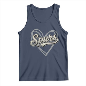 Vintage Spurs Name Script Heart Tank Top for Sports Fan