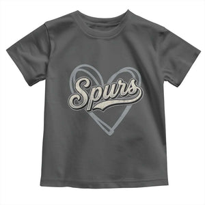 Vintage Spurs Name Script Heart Toddler T Shirt for Sports Fan TS02 Dark Heather Print Your Wear