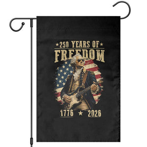 250 Years of Freedom George Washington Rock Star Garden Flag Funny Electric Guitar Player Vintage American Flag 1776 to 2026 Semiquincentennial TS02 Black Print Your Wear