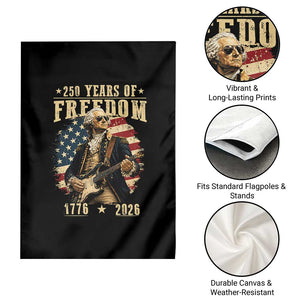 250 Years of Freedom George Washington Rock Star Garden Flag Funny Electric Guitar Player Vintage American Flag 1776 to 2026 Semiquincentennial TS02 Print Your Wear