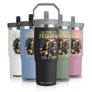 250 Years of Freedom George Washington Rock Star Flip Straw Tumbler Funny Electric Guitar Player Vintage American Flag 1776 to 2026 Semiquincentennial TS02 Print Your Wear